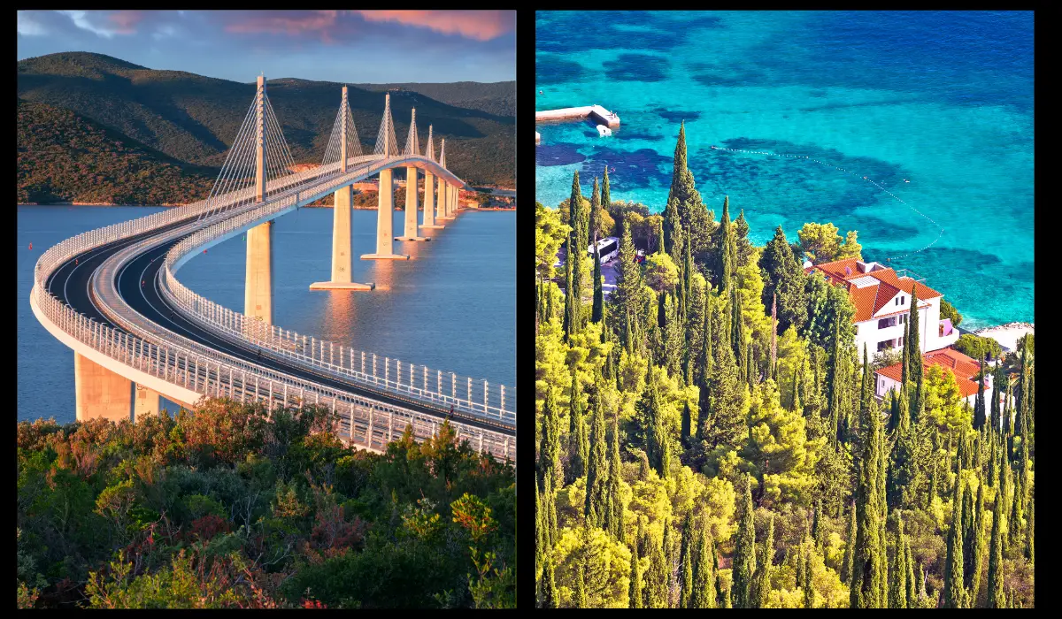 Pelješac bridghe and peninsula