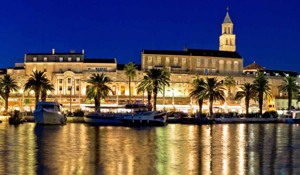 Split panoramic view to the diocletian palace.